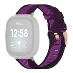 Generic Fitbit Sense 2 / Versa 4 Nylon Watch Strap - Purple Stripe Lila