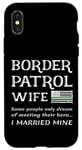 Coque pour iPhone X/XS Fière épouse d'un agent de la patrouille frontalière, fine ligne verte, drapeau américain