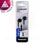 Panasonic In Ear Wired Earphones with Mic & Remote│Comfort Fit│for Mobile│Black