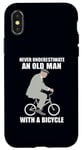 Coque pour iPhone X/XS Ne sous-estimez jamais un vieil homme avec un mème de vélo à vélo