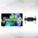 TV OLED 4K 42 106 cm - OLED42C3 2023 + Montage TV Mural mouvement intégral - Noir
