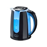 Quest 35929 Cordless 2 Colour LED Light Up Kettle / 1.7 Litre Capacity / 360° Swivel Base/Pop-Up Lid Opening/Boil-Dry Protection