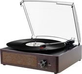 Mersoco Vinyl Record Player Bluetooth Belt-Driven 3-Speed Turntable, Vintage
