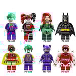 8 st/set Superhjälte Serie Actionfigurer Byggklossar Clown Batman Harley Quinn Montering Minifigurer Samlarobjekt Leksaker Barn Fans Present