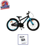 Volare barncykel Rocky - 20 tum - Svart/Blå - Inklusive WAYS däckreparationssats