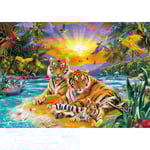 Diamond Painting / Diamantmålning 30x40cm - Tiger Papegoja Stran multifärg