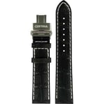 Certina DS Podium Svart Läderarmband med lås 20 mm