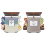 Woodwick Medium Hourglass Trilogy Scented Candle | Calming Retreat | with Crackling Wick | Burn Time & WoodWick Scented Candle, Fireside Medium Hourglass Candle, with Crackling Wick, Burn Time
