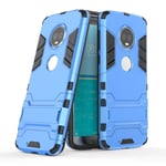 Motorola Moto G6 mobilskal skyddande hårdplast och TPU material utfällbart ställ - Ljusblå Blå