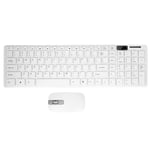 Wireless Slim White Keyboard + Wireless Optical Mouse Set for PC and Laptop H8P9