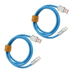 2pc Fast USB Charger Cable 1M Type-C Charging Cable Blue Fit for Xiaomi Mi 13
