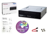 Pioneer BDR-2212 Internal 16x Blu-ray Writer Drive Bundle with Cyberlink Burning Software, SATA Cable and Mounting Screws - Burns CD DVD BD DL BDXL Discs
