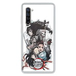 Cokitec Coque pour Oppo Find X2 Lite/Reno 3 Manga Demon Slayer Blanc Multicolore