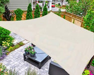 AsterOutdoor Voile d'ombrage rectangulaire 3 x 3 m, Anti-UV pour terrasse, Jardin, pelouse, activités de Plein air, crème