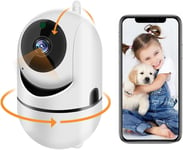 2 pièces Caméra Surveillance WiFi Intérieur, Caméra WiFi pour Bébé Animal Domestique 1080p Intelligente pour Détection de Mouvement avec Vision Nocturne Audio Surveillance à Distance