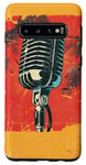 Coque pour Galaxy S10 Microphone vintage musique rétro chanteur audio