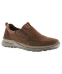 Hush Puppies Mens Shoes Casual Arthur Slip Leather brown - Size UK 8
