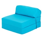 Ready Steady Bed Turquoise Fold Out Sofa Bed Futon Chair Guest Z bed Mattress
