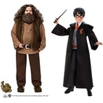 Harry Potter Rubeus Hagrid Collectible Doll, approx. 12-inch Wearing Belted Shirt and Vest. & Collectible Doll (10.5 Inch) with Hogwarts Uniform, Gryffindor Robe and Wand, FYM50