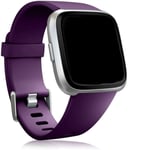 Bobo Compatible with Fitbit Versa Strap/Fitbit Versa 2 Strap, Soft Silicone Sport Replacement Straps for Fitbit Versa 2/Fitbit Versa/Versa Lite/Versa SE Small Large (Large, Deep Purple)