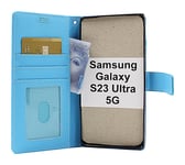 New Standcase Wallet Samsung Galaxy S23 Ultra 5G (Ljusblå)