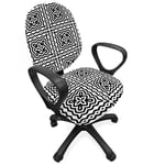 Black and White Office Chair Slipcover Motifs in Squares