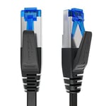 KabelDirekt – Cable Ethernet plat, particulièrement flexible – 0,25 m (CAT7, Câble LAN / câble réseau, 10 Gbit/s, fiche RJ45, adapté à la pose, pour une vitesse de fibre maximale, noir)