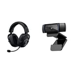 Logitech G Pro Casque Gaming Over-Ear, Transducteurs Pro-G 50mm+Logitech Webcam C920 HD Pro, Appels et Enregistrements Vidéo Full HD 1080p