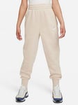 Nike Older Girls Club Fitted Jogging Bottoms - Beige, Beige, Size Xs=6-8 Years