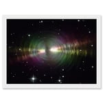 Artery8 Hubble Space Telescope Image Rainbow Image Of The Egg Nebula Light Ripples Reflecting On The Dying Star's Dust Shells Artwork Framed A3 Wall Art Print