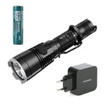 Ficklampa Nitecore MH27UV, Ficklampa + batteri + nätadapter