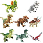 Unbranded 8X Dinos Jurassic World Lego Dinosaur Tyrannosaurus Raptor Toy Set toddler