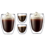 Bodum - Pavina kaffeglass sett 4 stk 8 cl + 35 cl