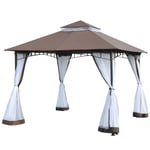 Garden Gazebo Wedding Canopy Shelter Mesh Square Party 3 x 3m