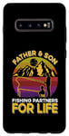 Coque pour Galaxy S10+ Père-fils Partenaires de pêche pour la vie rétro assortis