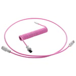 CableMod Pro Coiled Keyboard Cable USB A to USB Type C, Strawberry Cream - 150cm