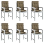 Stolsdynor lågt ryggstöd 6 st melerad taupe 100x50x4 cm tyg