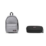 EASTPAK OUT OF OFFICE Backpack, 27 L - Sunday Grey (Grey) OVAL SINGLE Pencil Case, 5 x 22 x 9 cm - Black (Black)