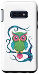 Coque pour Galaxy S10e Hibou floral art populaire asiatique design visuel hibou drôle