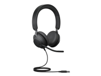 Jabra Evolve2 40 SE UC Stereo - Headset - på örat - kabelansluten - USB-A - ljudisolerande - Optimerad för UC