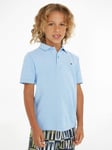 Tommy Hilfiger Kids' Essential Logo Patch Melange Pique Polo Shirt, Skysail