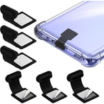 (6 st, Svart) Typ C-port dammskydd, USB C dammskydd för telefon Typ-C dammskydd för laddningsport i silikon med