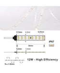 LED Strip 24V IP67 3000K 12W/m, 5 meter pakke