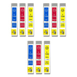 9 C/M/Y non-OEM Ink Cartridges to replace Epson T0712, T0713, T0714 Colours 