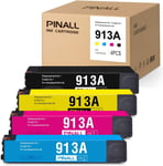 PINALL Compatible with HP 913 HP 913A Multipack Printer Cartridges for HP PageWide Pro 377dw 377dn Pro 477dw 477dn Pro 352dn 452dn MFP 477dw 552dw 577dw Managed MFP P55250dw P57750dw (4 Pack)