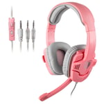 SADES Gaming Headset Headphones for PC/PS4/Laptop/Xbox 360 with Microphone SA-708GT(Pink)