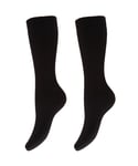 FLOSO Womens/Ladies Thermal Winter Wellington/Welly Boot Socks (2 Pairs) (Black) - Size UK 4-7