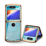 MingMing Case for Motorola Razr 5G Cases Ultra-Thin PC + 9H Tempered Glass Phone Cover for Motorola Razr 5G, Lake Blue