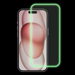 iPhone 15 Pro Skjermbeskytter i Glass - Lysende Grøn Kant