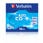 Verbatim Cd-r AZO 52x Crystal overflate 10 stk i jewelcase